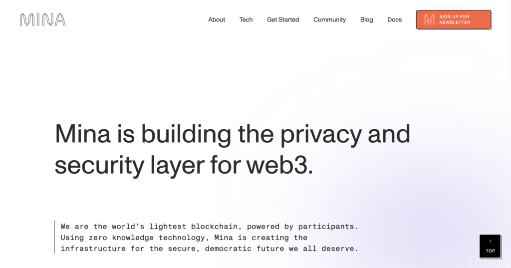 Mina Protocol(MINA)とは？
Mina is building the privacy and security layer for web3.