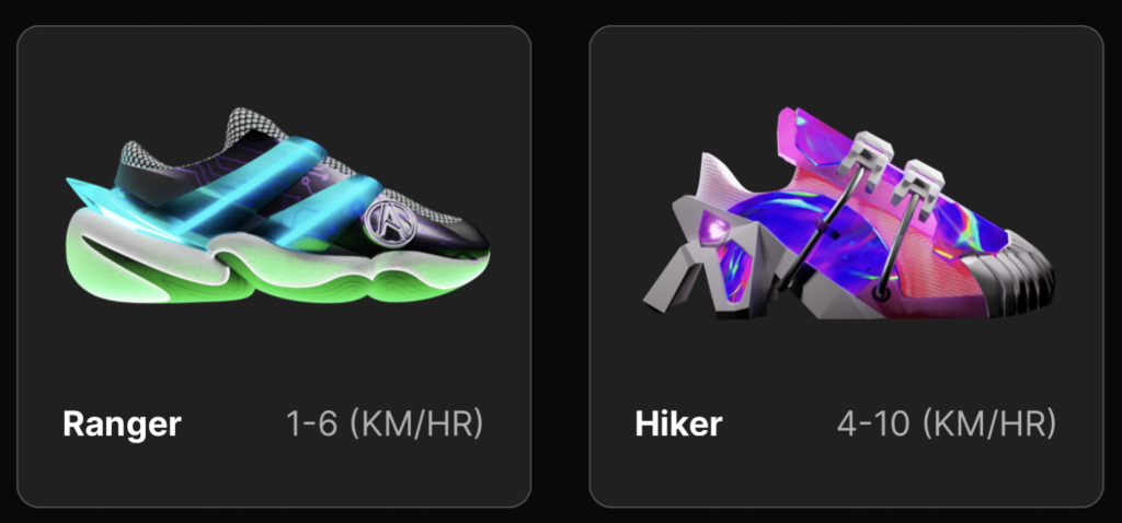 Ranger：1-6(km/HR)
Hiker：4-10(km/HR)