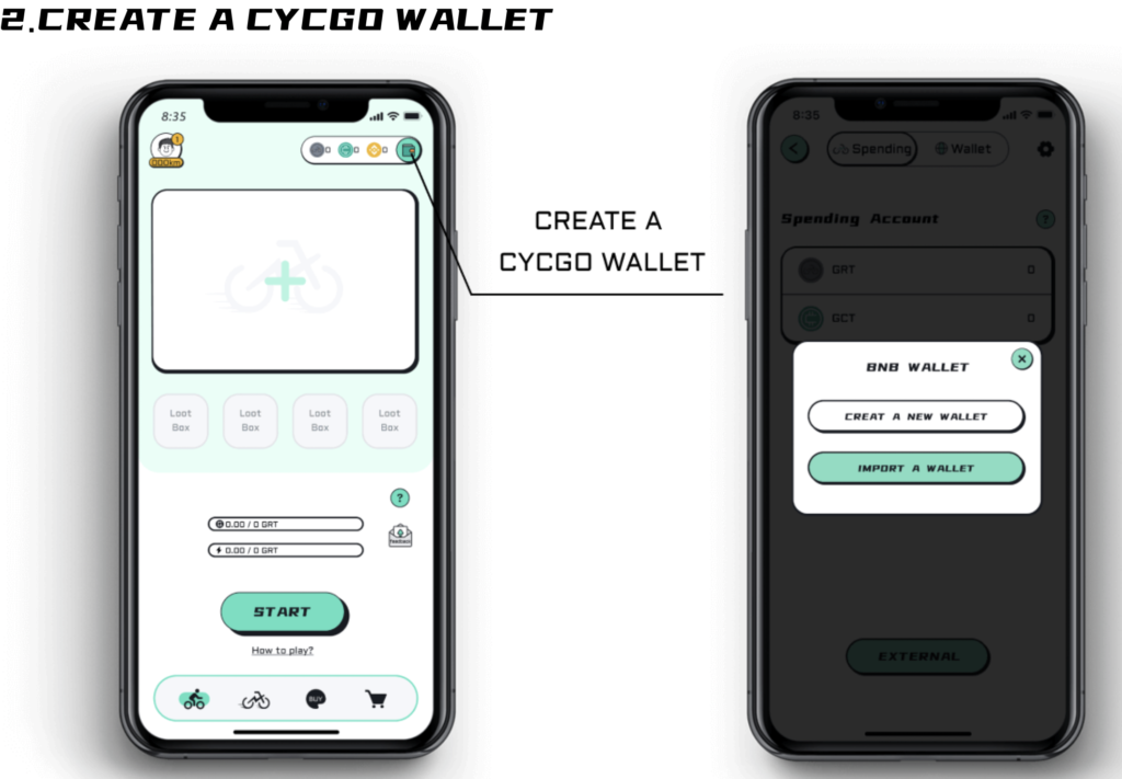 CycGo Walletを作成する